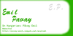 emil pavay business card