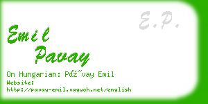 emil pavay business card